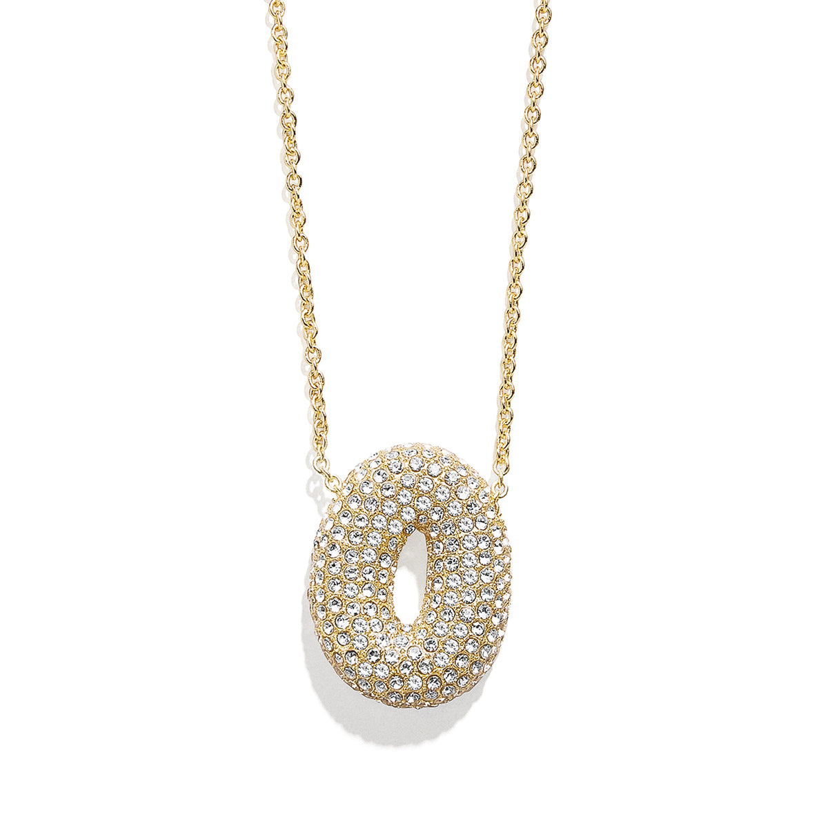 Minibar by BaubleBar -  Pave Bubble Initial Necklace - O -  Trend Accessories