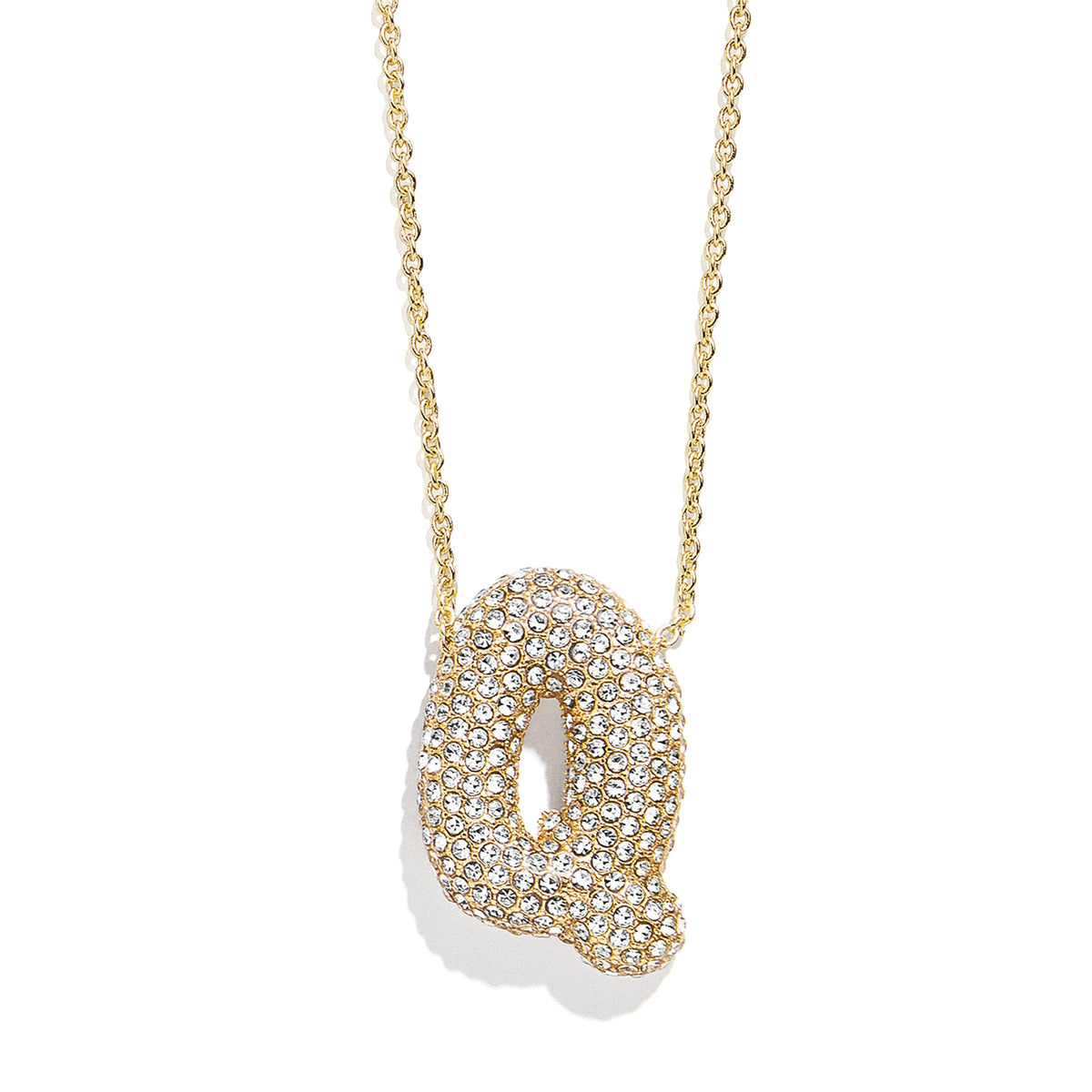 Minibar by BaubleBar -  Pave Bubble Initial Necklace - Q -  Trend Accessories