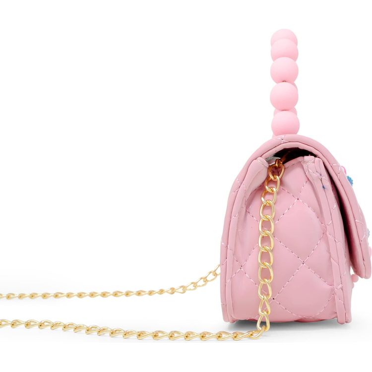  Zomi Gem -  Pearl Handle Message Charm Handbag - Pink -  Trend Accessories