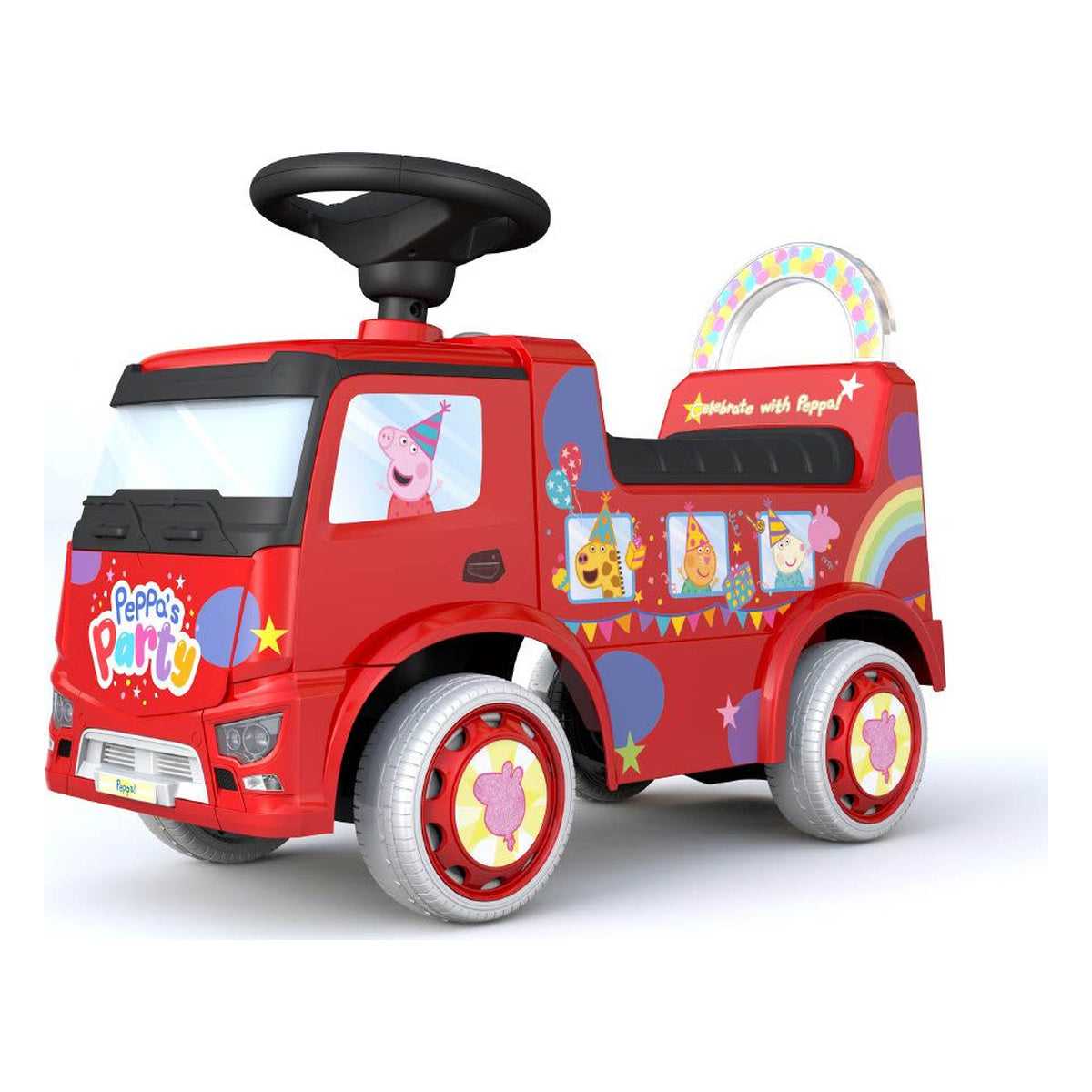 Best Ride on Cars -  Peppa Pig Foot-to-Floor Party Bus Ride On - Red -  Outdoor
