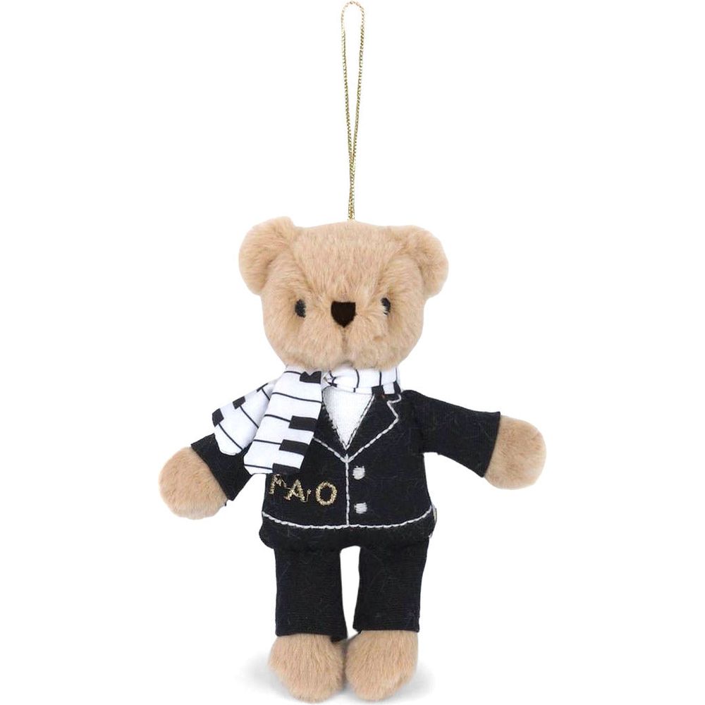 FAO Schwarz -  Piano Bear Boy Plush Ornament -  Holiday