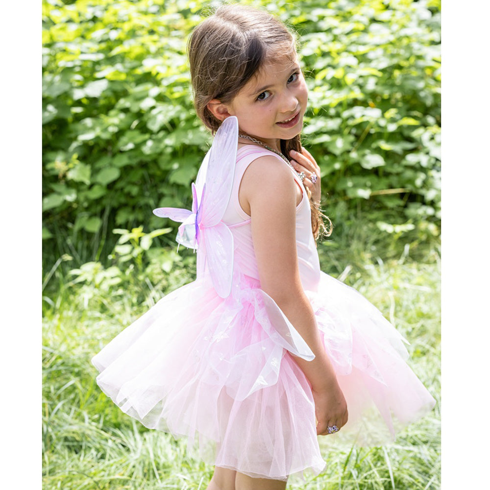  Great Pretenders -  Pink Flutter Butterfly Skirt, Wings, & Wand - Size 4-6 Years -  Dress up