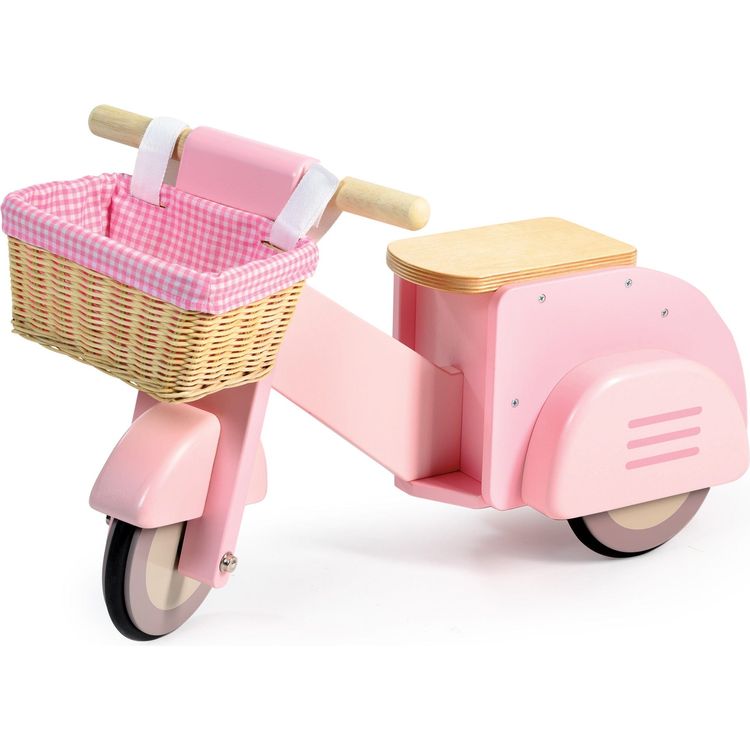  Tender Leaf Toys -  Pink Scooter with Basket -  Preschool