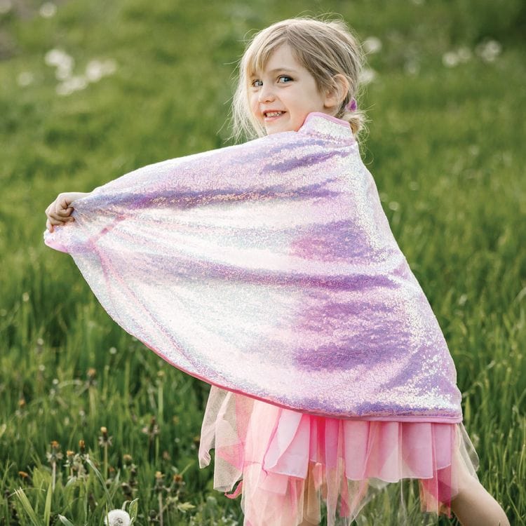  Great Pretenders -  Pink Sequin Cape - Size 5-6 Years -  Dress up