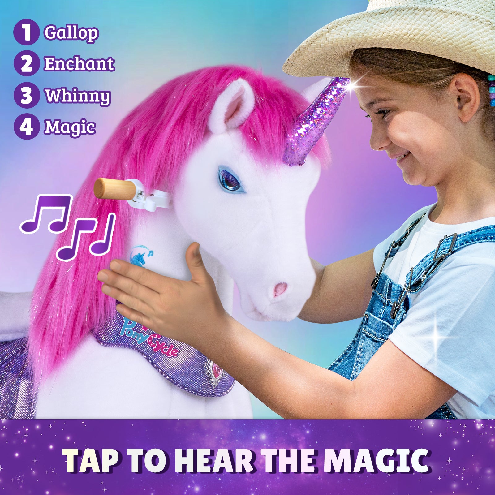  PonyCycle, Inc. -  Pink Unicorn Model Y Ride on Toy - 3-4 Years -  Preschool