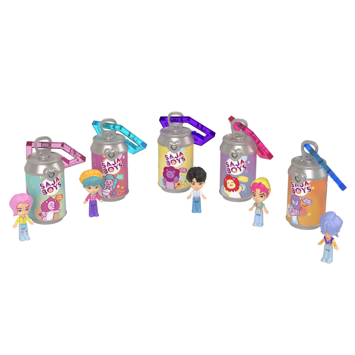 KPop Demon Hunters -  Polly Pocket x KPop Demon Hunters Saja Boys 5-Pack -  Dolls