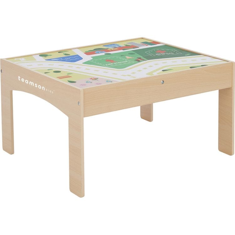  Teamson Kids -  Preschool Play Lab Toys Table with 85-piece Train & Town Set -  Preschool