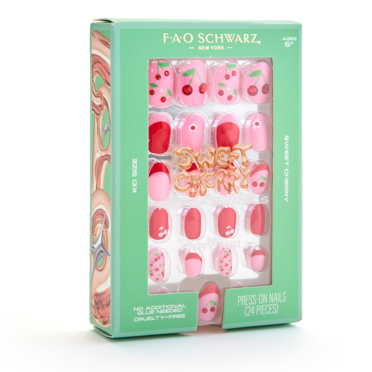 FAO Schwarz -  Press-On Nails 24 Piece - Sweet Cherry -  Fashion Activity and Roleplay