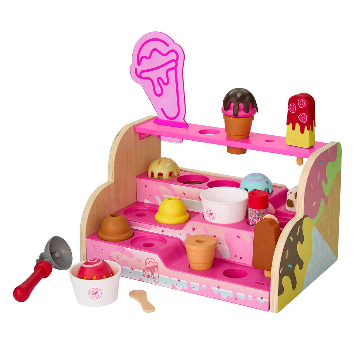 FAO Schwarz -  Pretend Play Scoop & Top Ice Cream Counter Playset -  Preschool