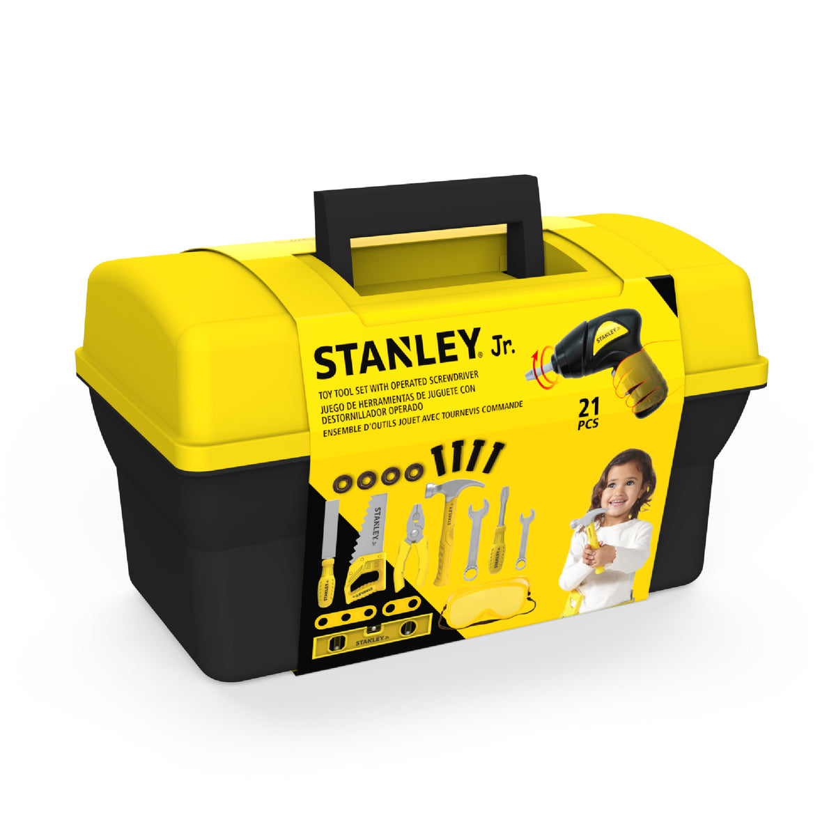 Stanley Jr. -  Pretend Play Toolbox Set- 21 Pieces -  Preschool