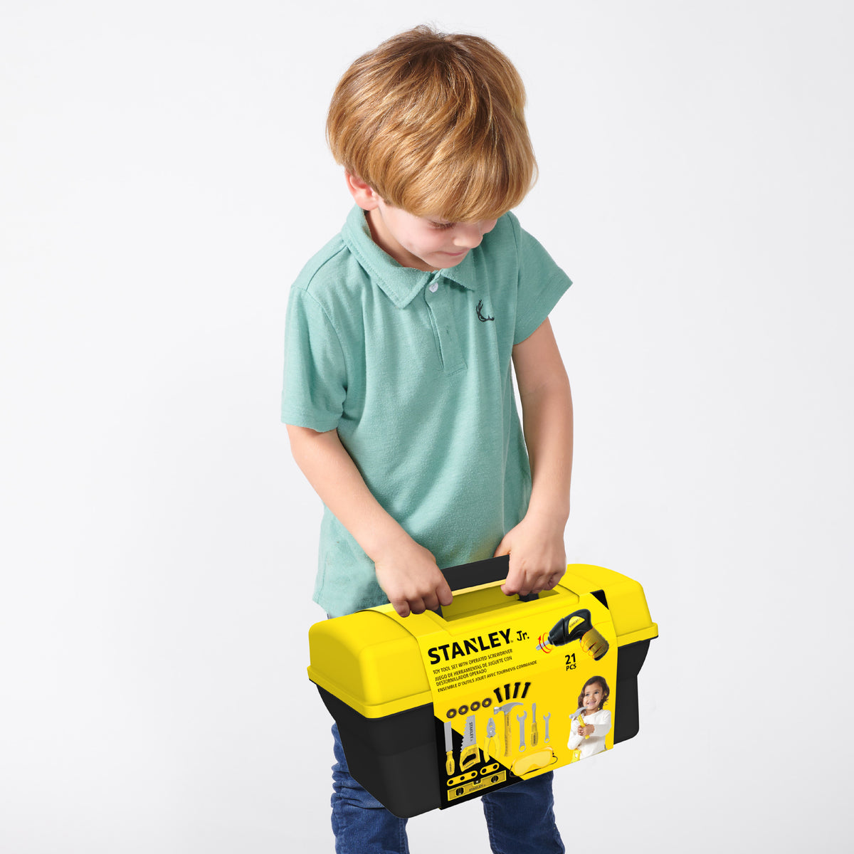 Stanley Jr. -  Pretend Play Toolbox Set- 21 Pieces -  Preschool