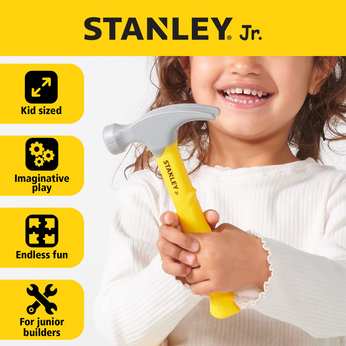Stanley Jr. -  Pretend Play Toolbox Set- 21 Pieces -  Preschool