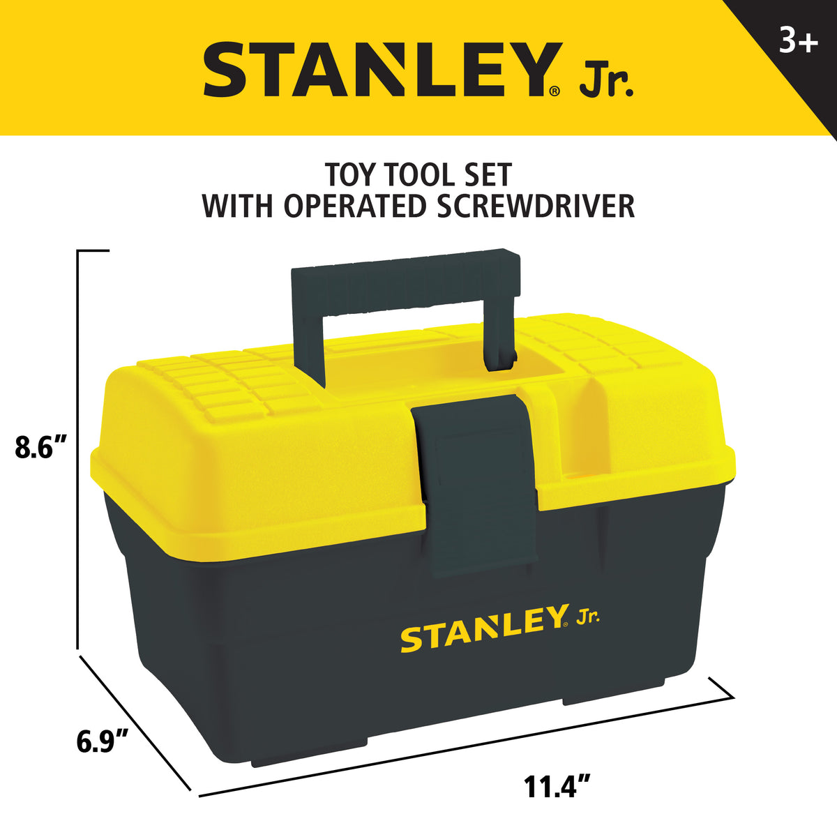 Stanley Jr. -  Pretend Play Toolbox Set- 21 Pieces -  Preschool