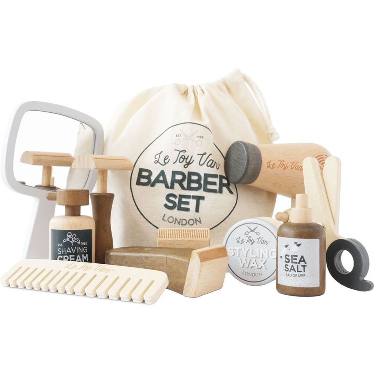  Le Toy Van -  Pretend Play Wooden Hairdresser & Barber Kit - 12 Pieces -  Preschool