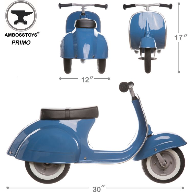 Ambosstoys -  Primo Classic Ride-On Scooter - Blue -  Preschool