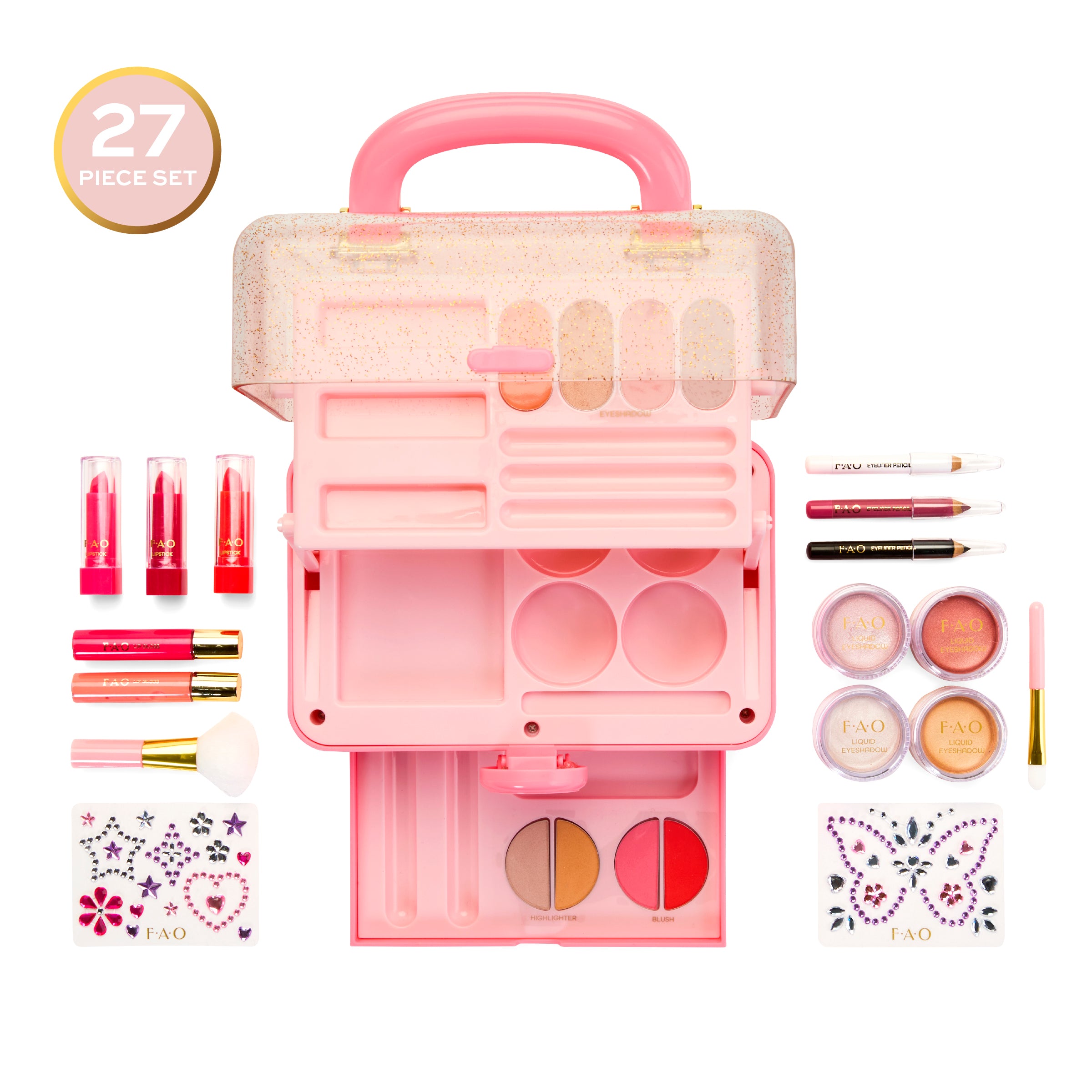 Pro Style Makeup Caddy - 27-Piece Cosmetic Set | FAO Schwarz