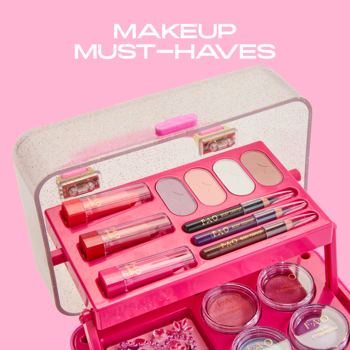 FAO Schwarz -  Pro Style Makeup Caddy, 27-Piece Cosmetic Set -  Fashion Activity and Roleplay