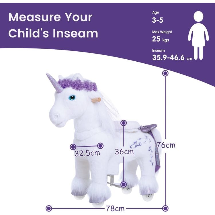  PonyCycle, Inc. -  Purple Model X Ride-On Unicorn - 3-4 Years -  Preschool