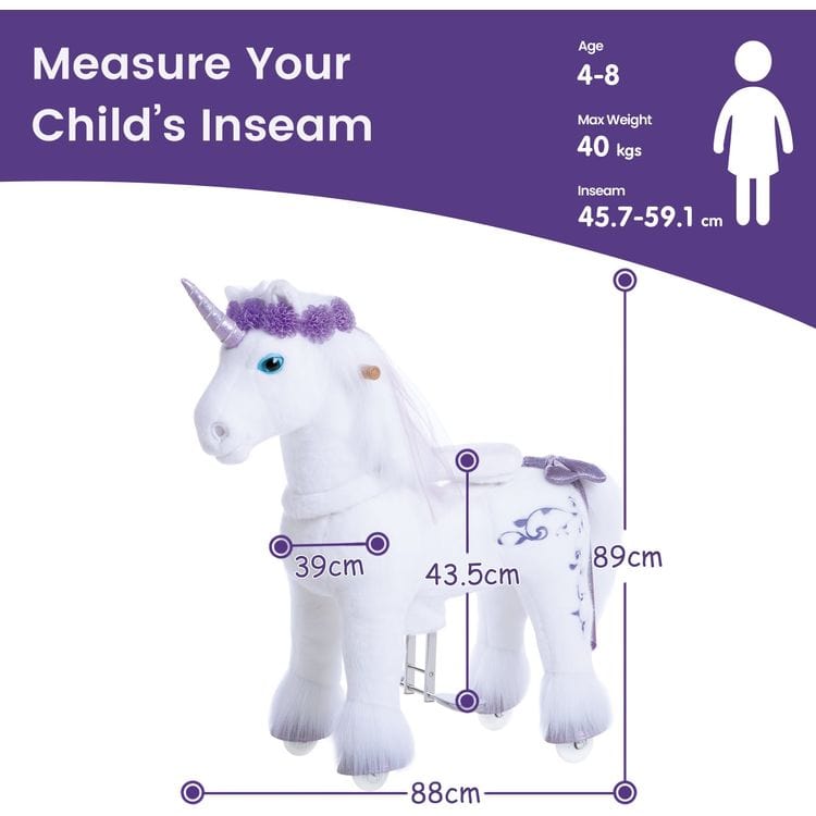  PonyCycle, Inc. -  Purple Model X Ride-On Unicorn - 4-7 Years -  Outdoor