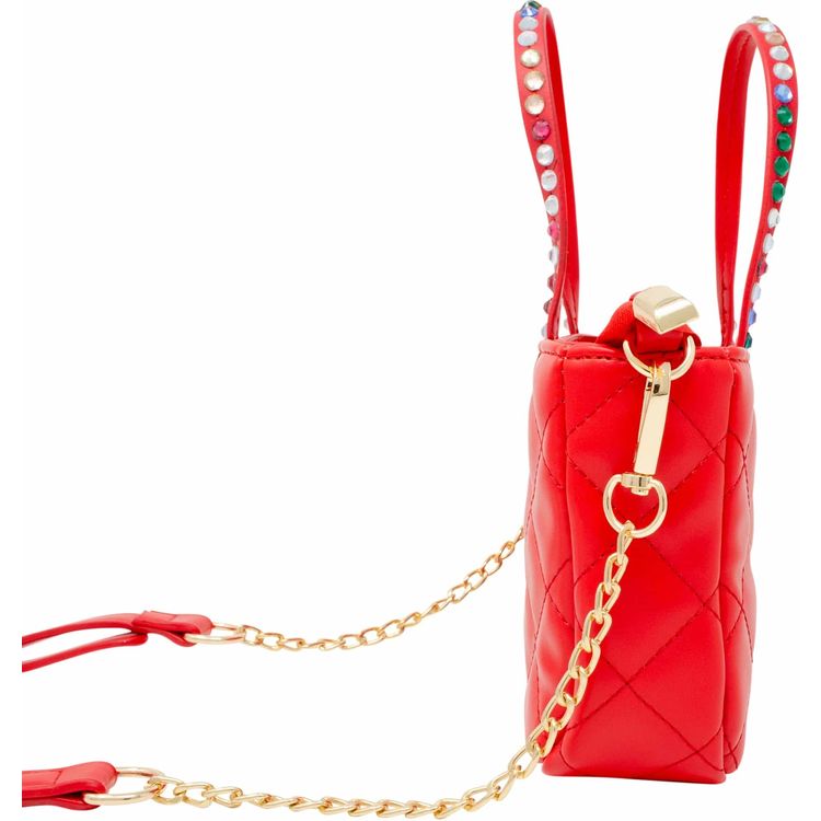  Zomi Gem -  Quilted Rhinestone Tote Bag - Red -  Trend Accessories