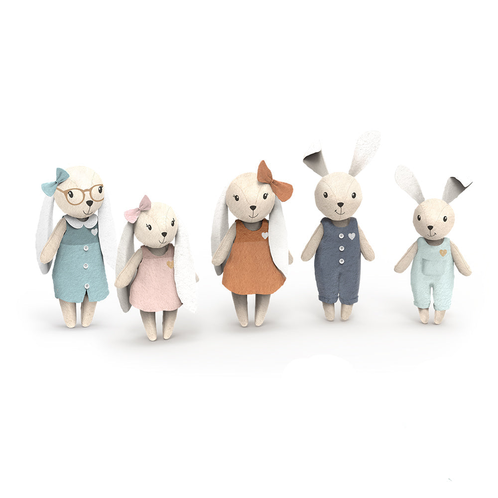  Speedy Monkey -  Rabbit Family Doll Set -  Dolls