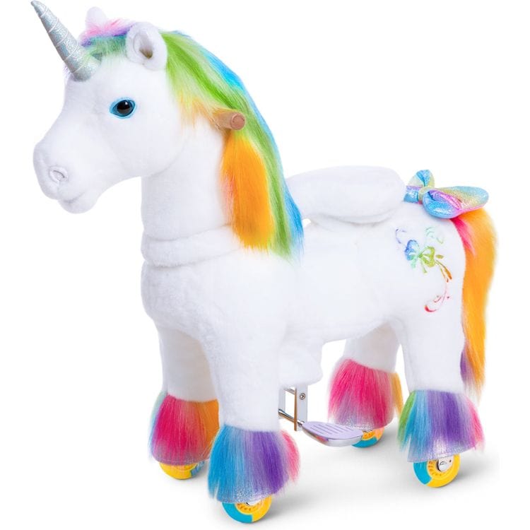  PonyCycle, Inc. -  Rainbow Model X Ride-On Unicorn - 3-4 Years -  Preschool