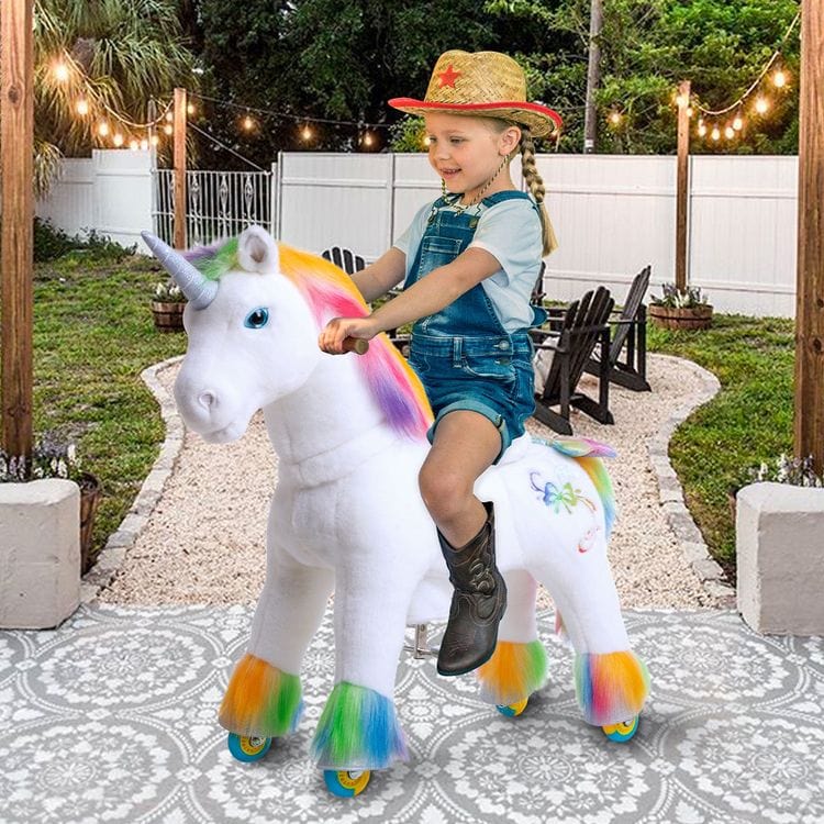  PonyCycle, Inc. -  Rainbow Model X Ride-On Unicorn - 4-7 Years -  Outdoor