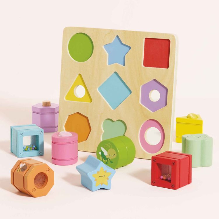  Le Toy Van -  Rainbow Sensory Shape Sorter - 10 Pieces -  Infants