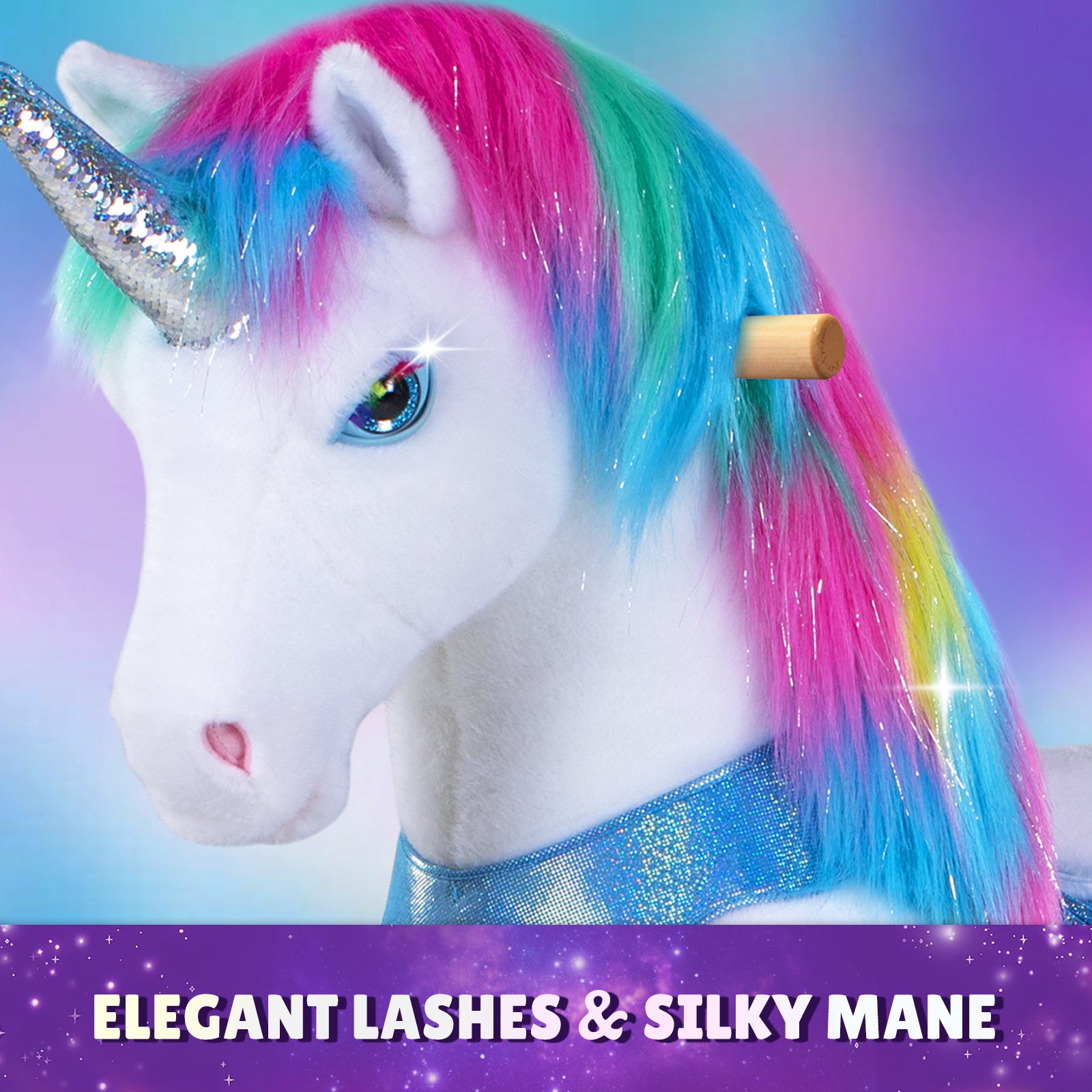  PonyCycle, Inc. -  Rainbow Unicorn Model Y Ride on Toy - 3-4 Years -  Preschool