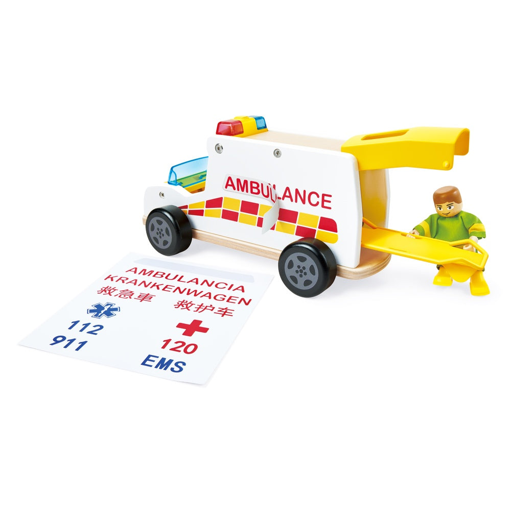 Hape -  Rapid Response Toy Ambulance -  Preschool
