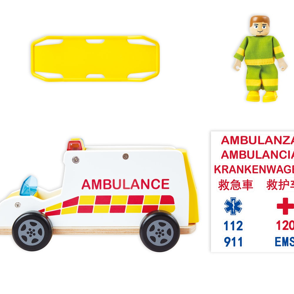 Hape -  Rapid Response Toy Ambulance -  Preschool