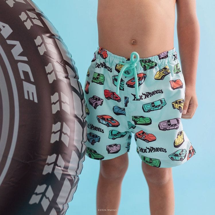  Posh Peanut -  Retro Hot Wheels - Boys Swim Trunks -  Trend Accessories