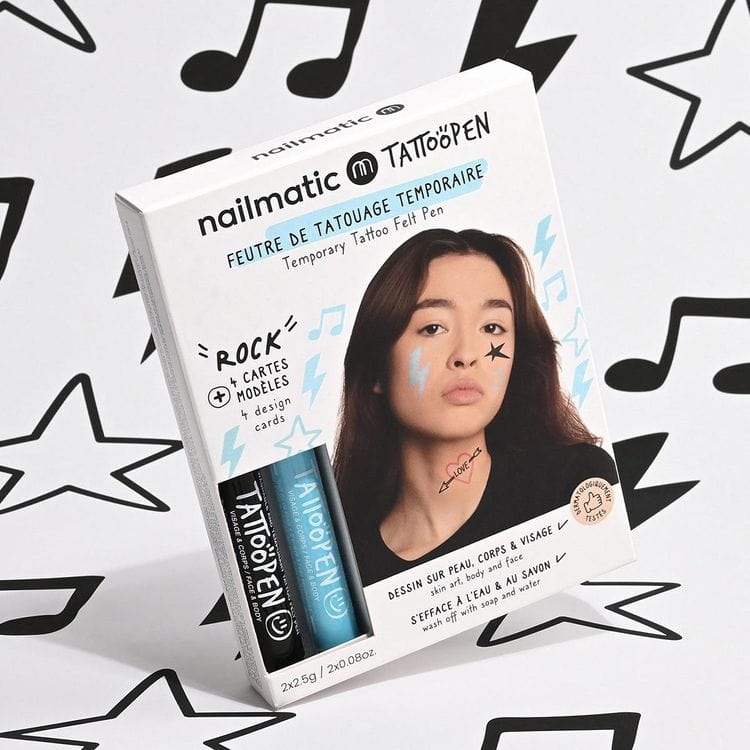  Nailmatic -  Rock 'N Roll Tattoo Pen Set for Kids -  Trend Accessories