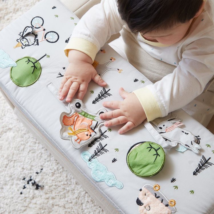 Wonder & Wise -  Rolling Along Square Interactive Chair - Neutral -  Room Decor