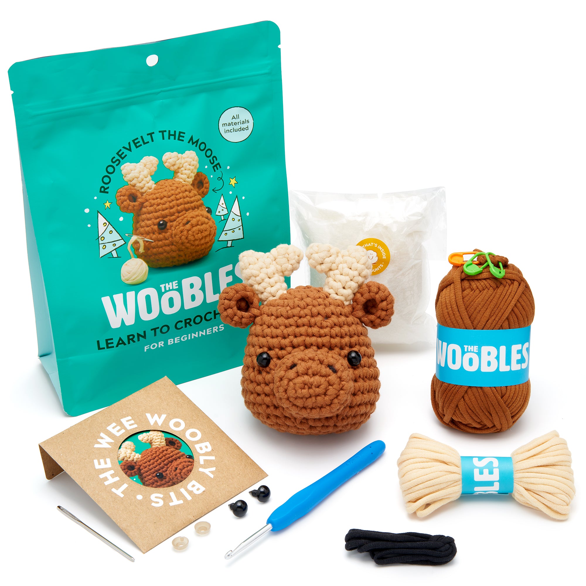  The Woobles -  Roosevelt the Moose Learn to Crochet Kit -  Creativity