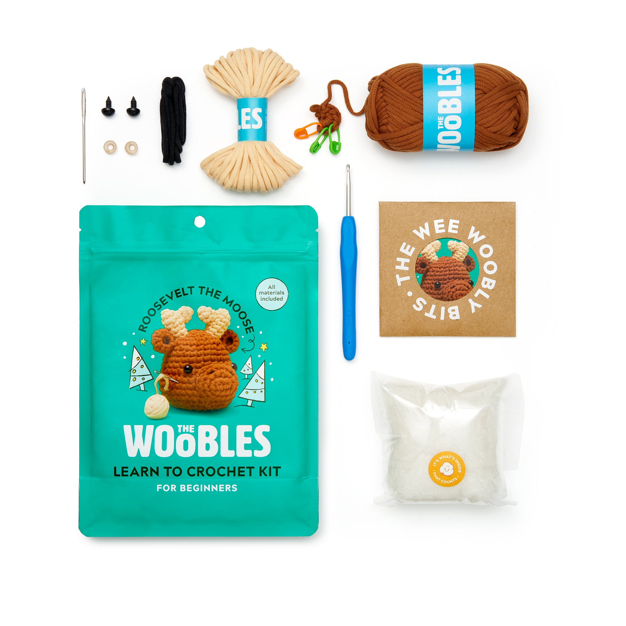  The Woobles -  Roosevelt the Moose Learn to Crochet Kit -  Creativity