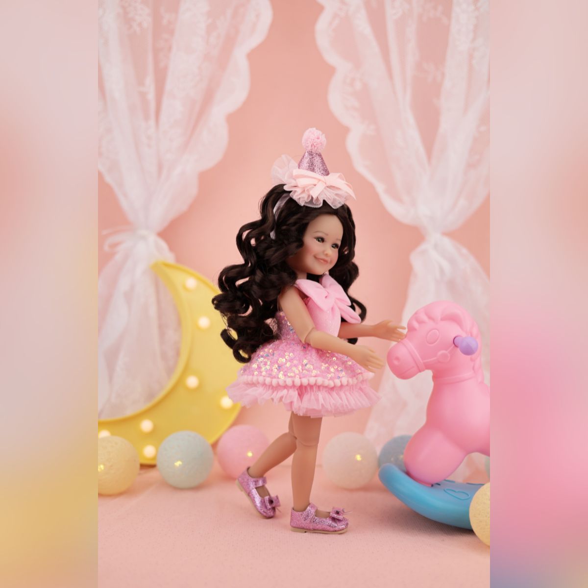 Birthday Siblies Doll - Tan Skin, Pink Dress