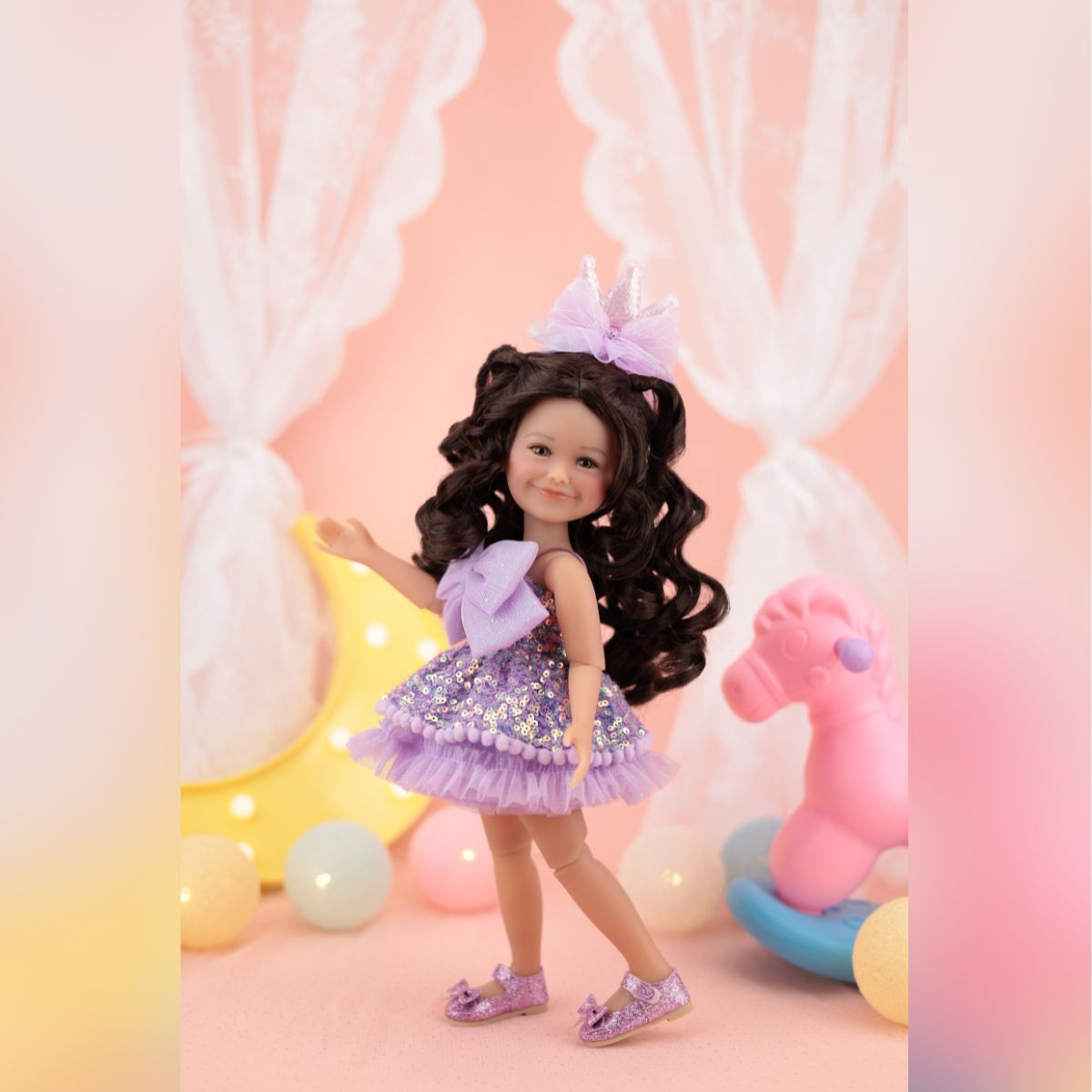 Birthday Siblies Doll - Tan Skin, Purple Dress