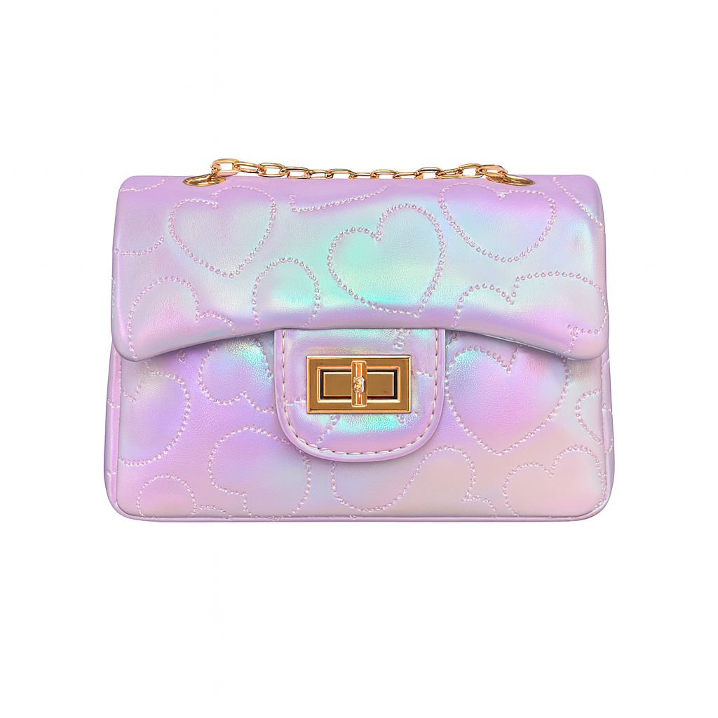  Zomi Gem -  Shiny Dotted Classic Handbag - Purple -  Trend Accessories