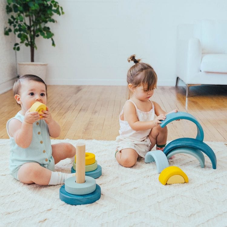  Wonder & Wise -  Simply Semicircles Wood Stacker Toy -  Infants