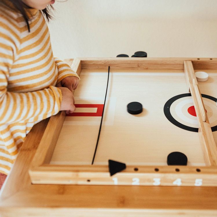  Wonder & Wise -  Sling-A-Ling Wooden Table Hockey Game -  Preschool
