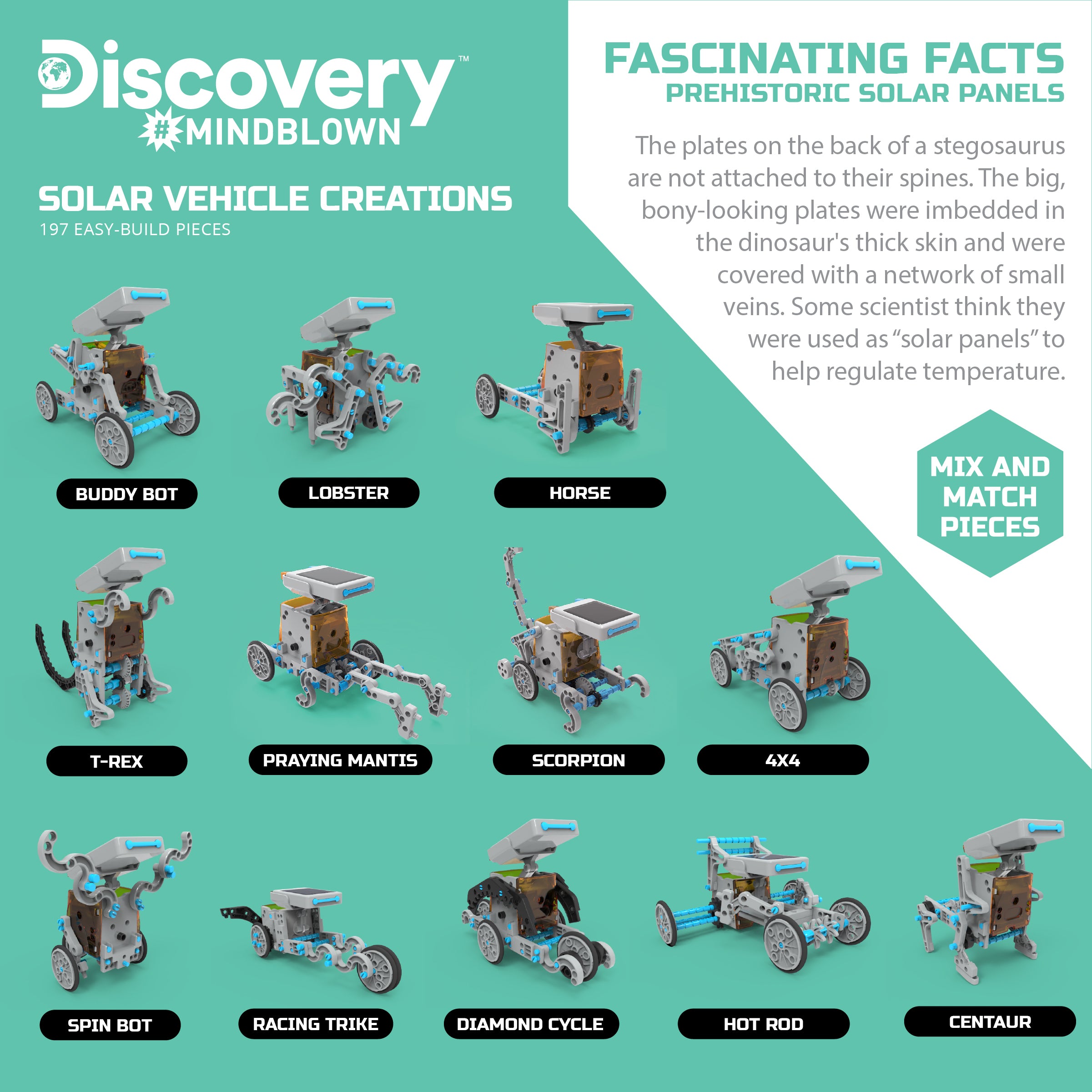  Discovery -  Solar Vehicle Creation Easy-Build Kit - 197 Pieces -  STEM