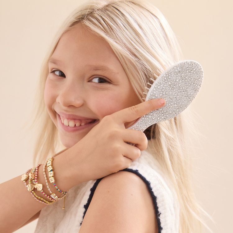  Minibar by BaubleBar -  Sparkle Hair Brush - Multi/White -  Trend Accessories