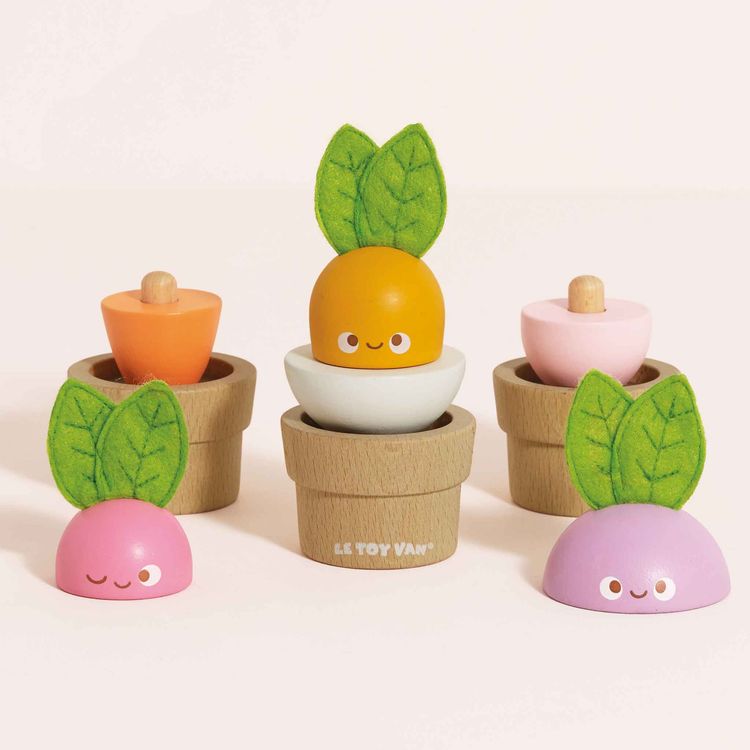  Le Toy Van -  Stacking Wooden Veggies - 9 Pieces -  Infants