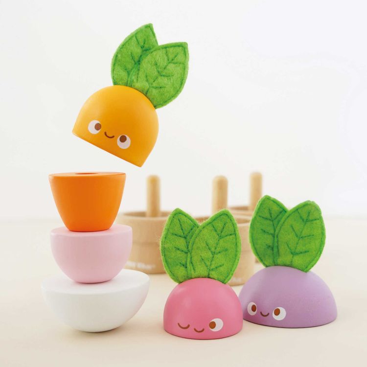  Le Toy Van -  Stacking Wooden Veggies - 9 Pieces -  Infants