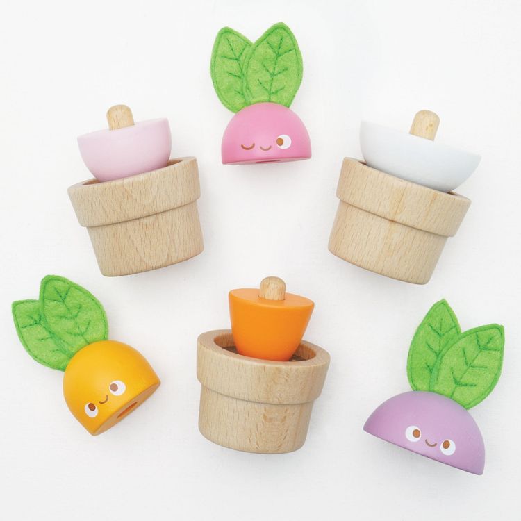  Le Toy Van -  Stacking Wooden Veggies - 9 Pieces -  Infants
