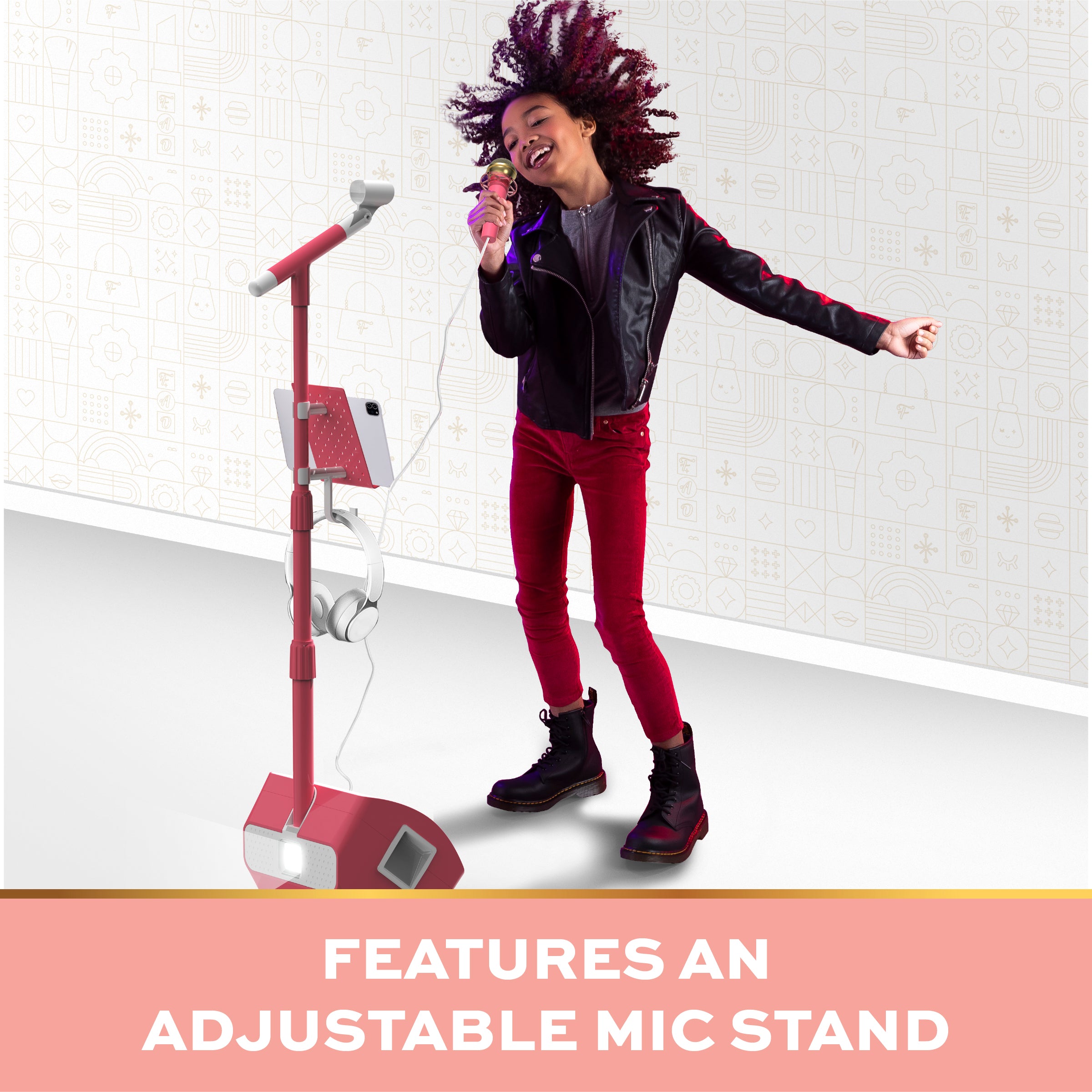  FAO Schwarz -  Stage Stars Karaoke Mic and Stand - Pink -  Music