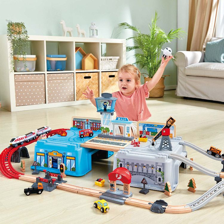 Hape -  Super Cityscape Transport Bucket Set -  Preschool