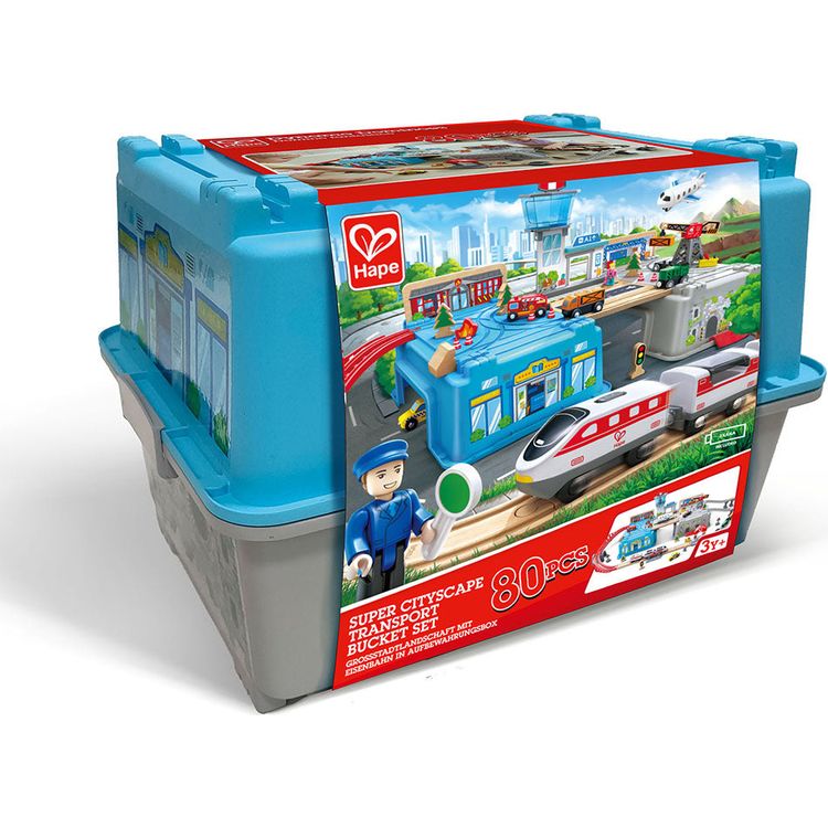  Hape -  Super Cityscape Transport Bucket Set -  Preschool