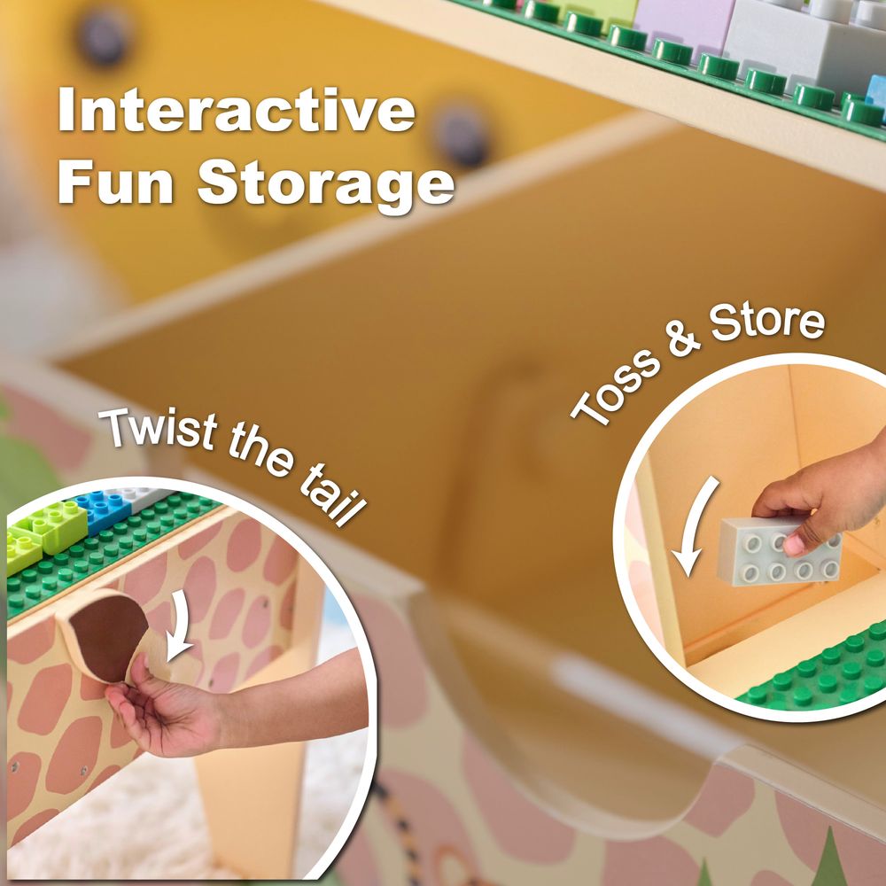 Jungle Giraffe 2-in-1 Wooden Activity Table + 23 Accessories & 1 Car